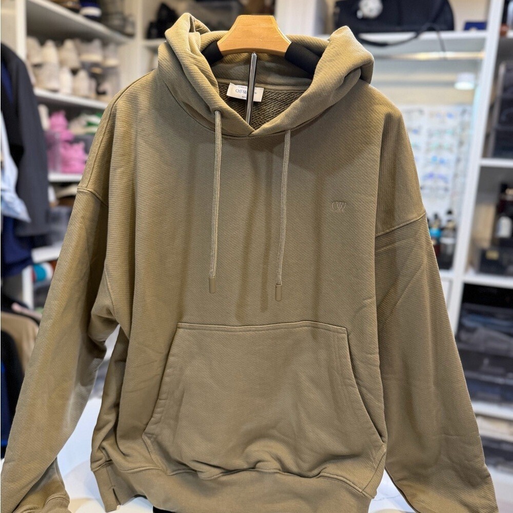 Off-White Khaki Hoodie Size Large NWT